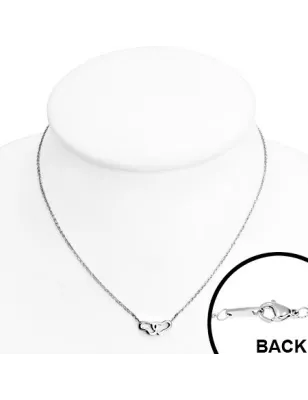 Collier en acier avec pendentif coeurs imbriqués