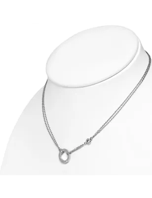 Collier en acier avec pendentif cercle love