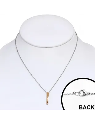 Double collier en acier avec pendentif pour couples coeur