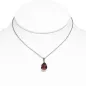 Collier en acier avec pendentif larme zircon rouge