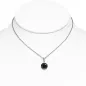 Collier en acier avec pendentif rond zirconium noir