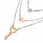 Collier en acier avec pendentif clef et couronne cuivré