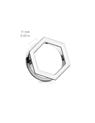 Piercing tunnel oreille hexagonal en acier chirurgical