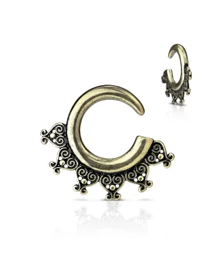 Piercing écarteur oreille tribal doré