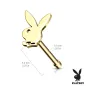 Piercing nez lapin Playboy tige droite doré