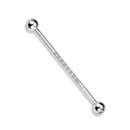 Piercing industriel en acier ligne de strass blanc