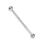 Piercing industriel oreille en acier ligne de strass blanc