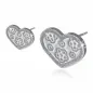 Paire Boucles d'oreille acier inoxydable coeur motif floral