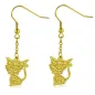 Paire Boucles d'oreille crochet acier inoxydable doré chaton