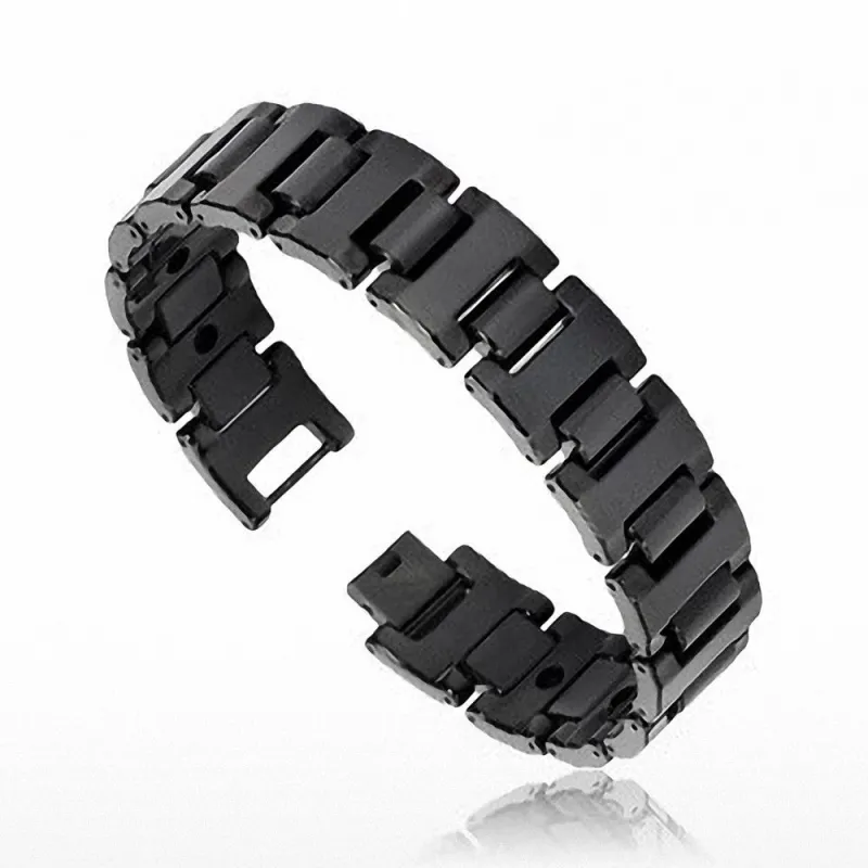 Bracelet Bio-Magnetic Tungstène Large Noir IP