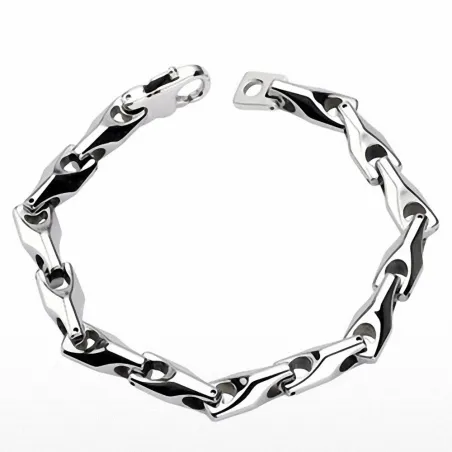 Bracelet homme en tungstène liens cylindres