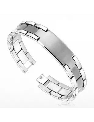 Bracelet homme en tungstène avec plaque matte