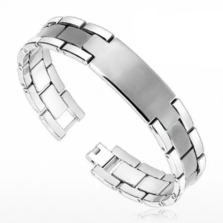 Bracelet homme en tungstène avec plaque matte