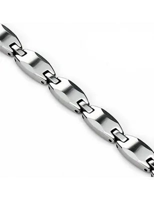 Bracelet homme en tungstène avec liens ovales