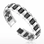 Bracelet homme en tungstène avec cylindres noirs