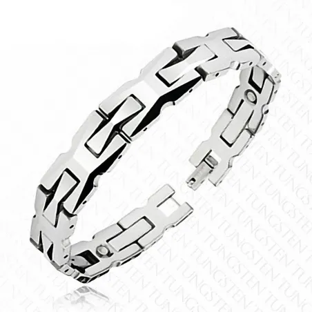 Bracelet homme en tungstène magnétique lien en H