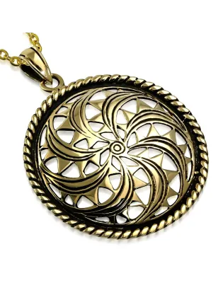 Pendentif en bronze large cercle fantaisie