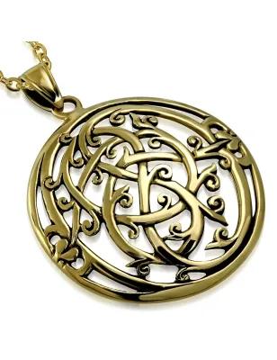 Pendentif en bronze cercle à spirales