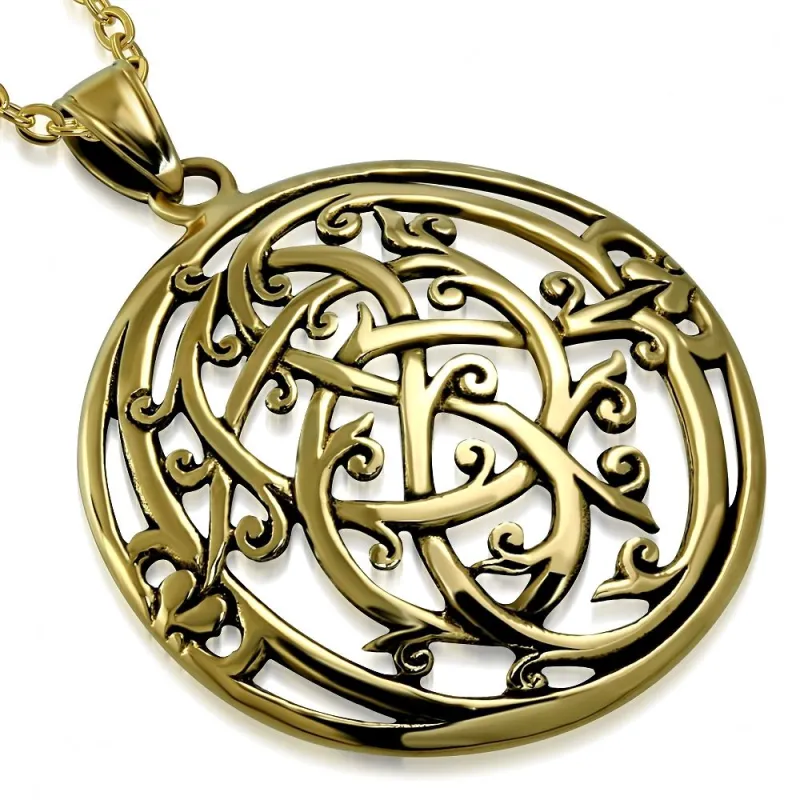 Pendentif en bronze cercle à spirales