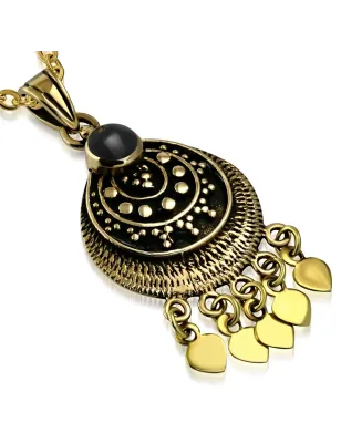 Pendentif en bronze bohème avec onyx noir