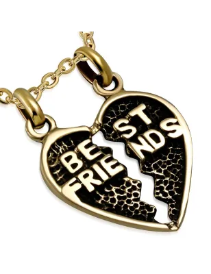 Pendentif en bronze coeur best friend