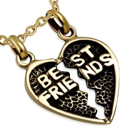 Pendentif en bronze coeur best friend