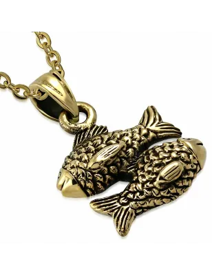 Pendentif en bronze signe poissons