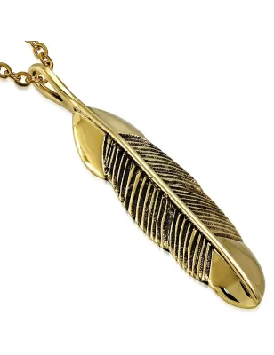 Pendentif en bronze plume