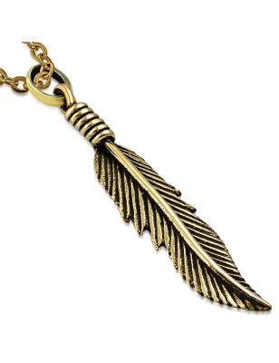 Pendentif en bronze plume fantaisie