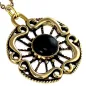 Pendentif en bronze cercle filigrane avec onyx noir