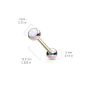 Piercing langue acier rainbow pierre lumineuse blanc