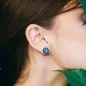 Piercing plug bois avec druze bleu