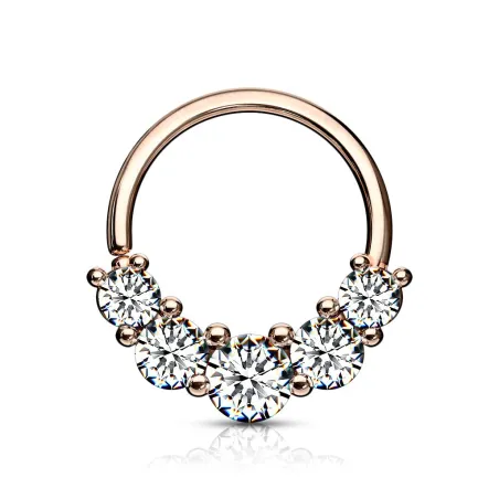 Piercing septum pliable rosé cinq strass