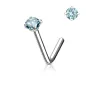 Piercing nez tige L pierre ronde griffes turquoise