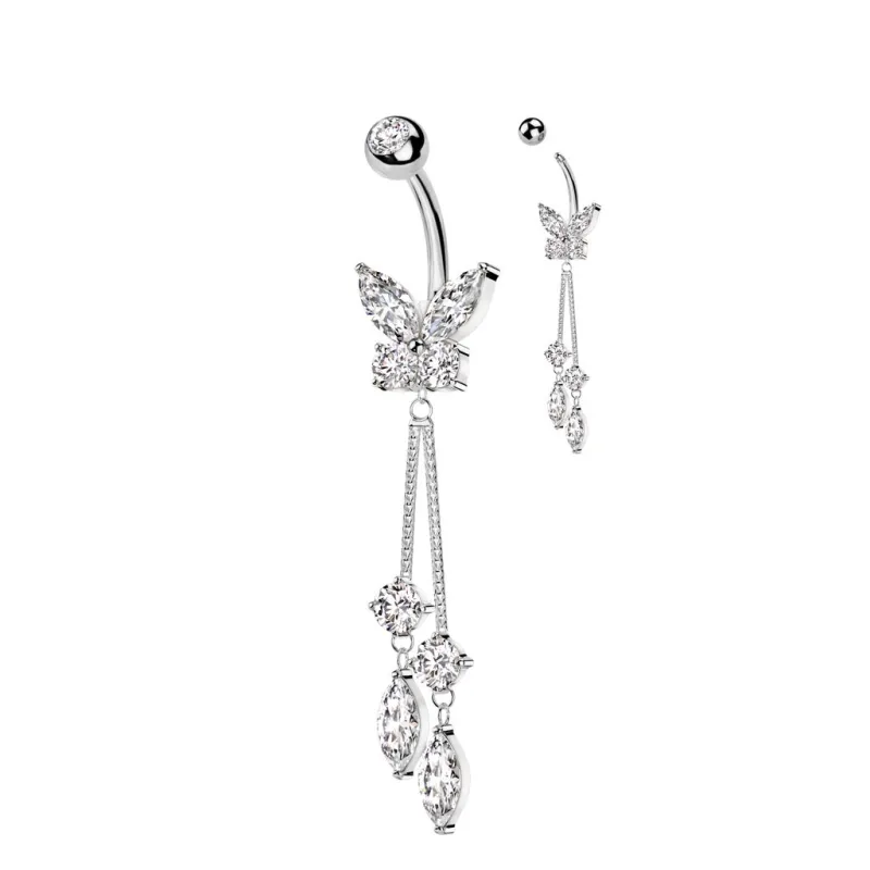 Piercing nombril papillon pendentif chaines