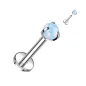 Piercing oreille labret titane pierre opalite