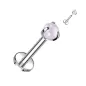 Piercing oreille labret titane pierre opalite rose