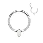 Piercing anneau titane astm f136 marquise opalite (oreille, septum)