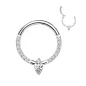 Piercing anneau titane astm f136 marquise zircon (oreille, septum)