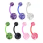 Lot de 7 piercing nombril bioflex glitter