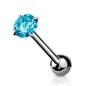 Piercing langue zirconium rond turquoise