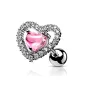 Piercing oreille cartilage hélix coeur zircon rose