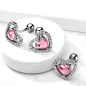 Piercing oreille cartilage hélix coeur zircon rose