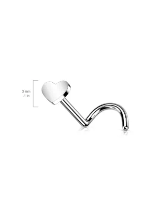 Piercing nez titane push-in coeur