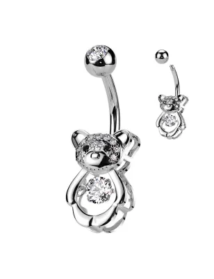 Piercing nombril ourson pavé de strass