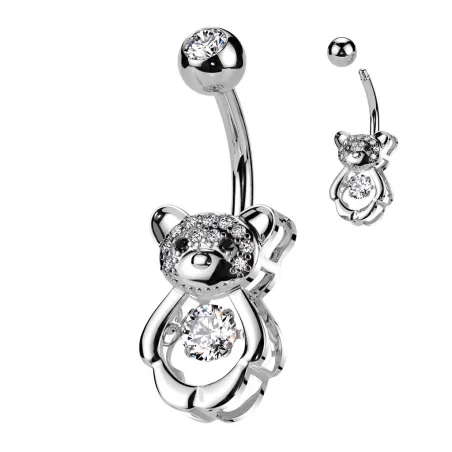 Piercing nombril ourson pavé de strass