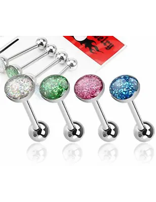 Lot de 4 Piercing langue dôme à paillettes