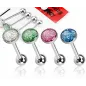 Lot de 4 Piercing langue dôme à paillettes