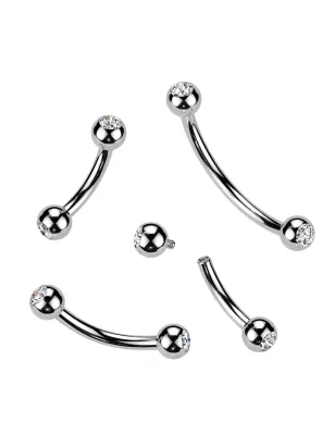 Piercing Arcade acier chirurgical Strass Clair