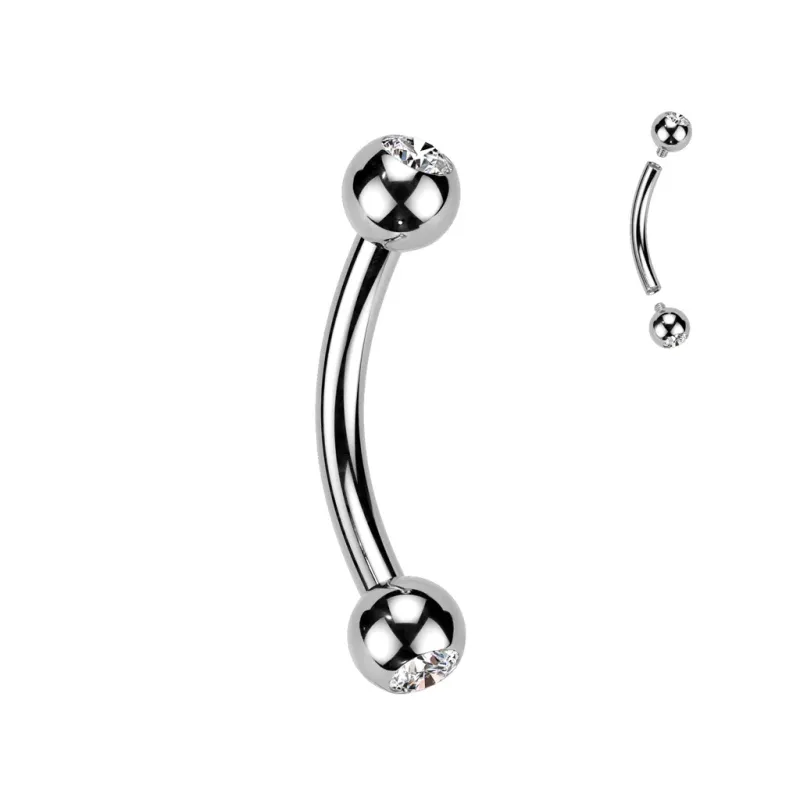 Piercing Arcade acier chirurgical Strass Clair